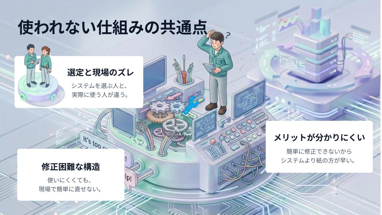 現場に定着しない「使われない仕組み」の共通点